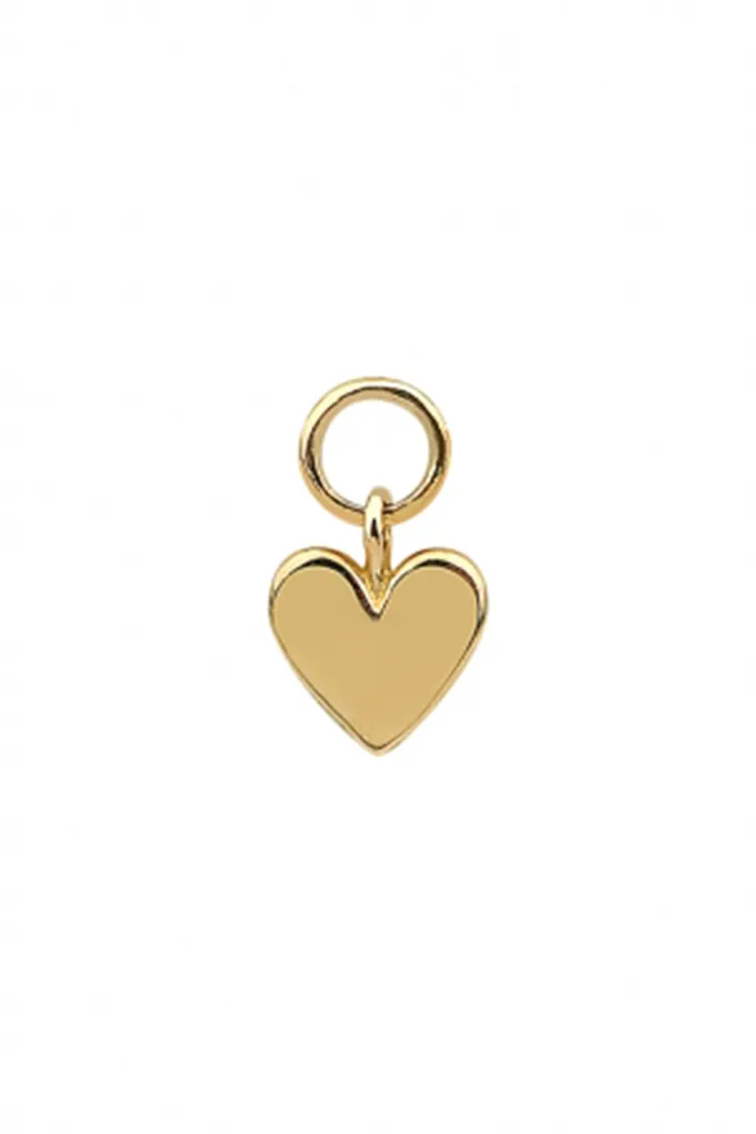 14 Real Solid Gold Everyday Minimalist Small Modern Trendy Dangle Boho Heart Hoop Earring Charm