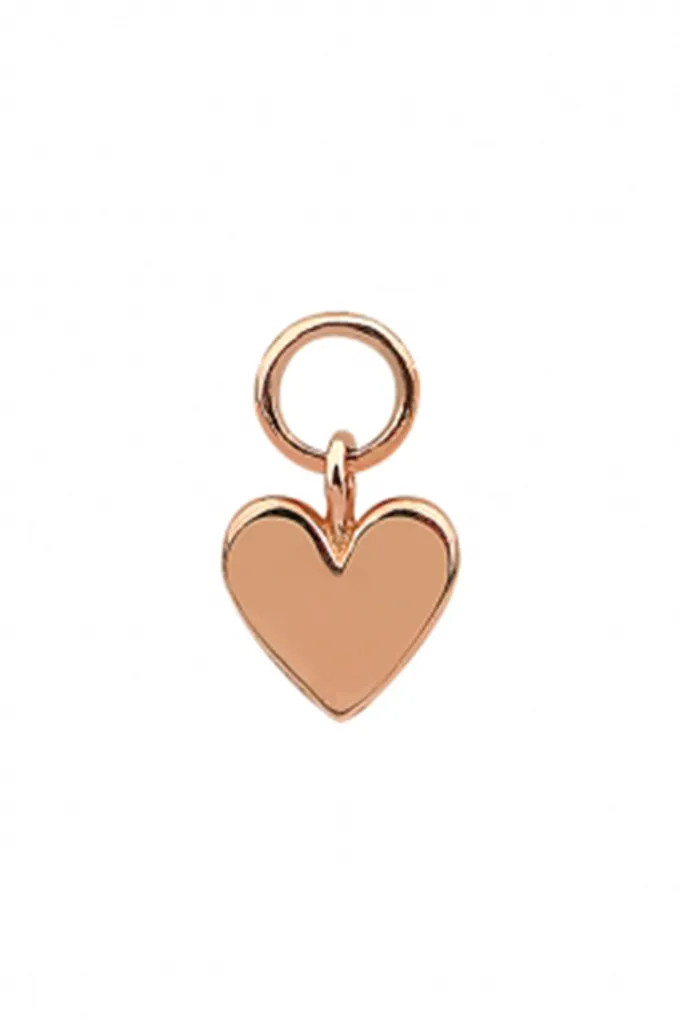 14 Real Solid Gold Everyday Minimalist Small Modern Trendy Dangle Boho Heart Hoop Earring Charm