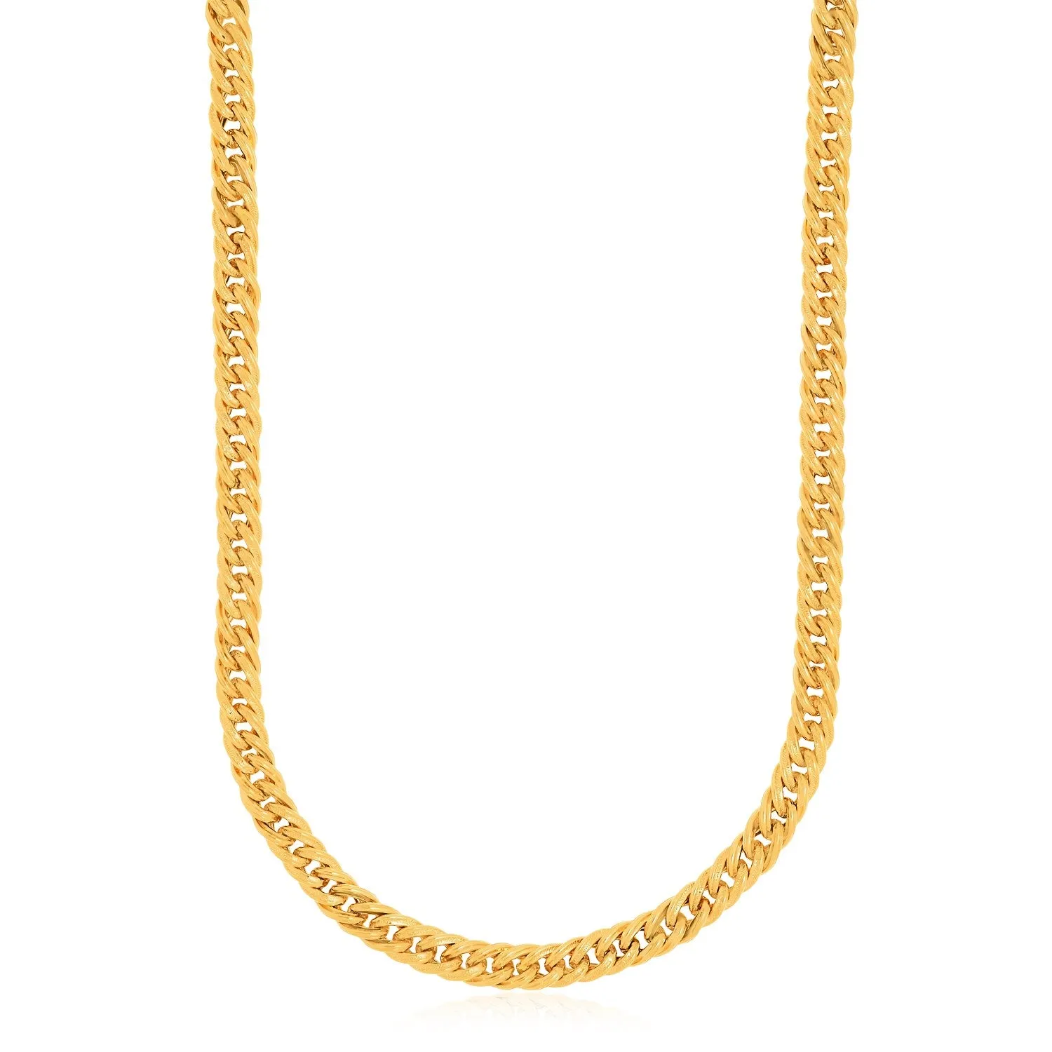 14k Yellow Gold Curb Style Chain Textured Necklacerx44780-18-rx44780-18