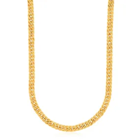 14k Yellow Gold Curb Style Chain Textured Necklacerx44780-18-rx44780-18