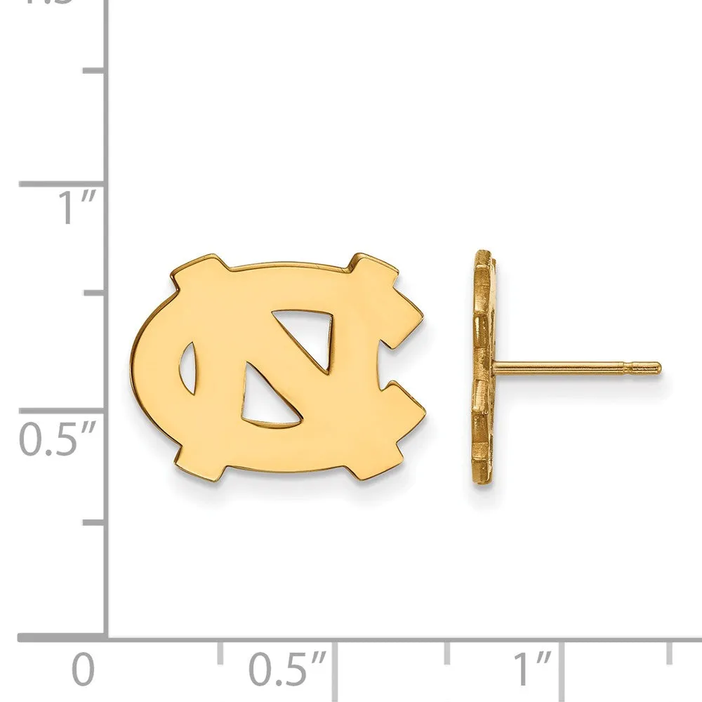 14k Yellow Gold U of North Carolina Small 'NC' Post Earrings