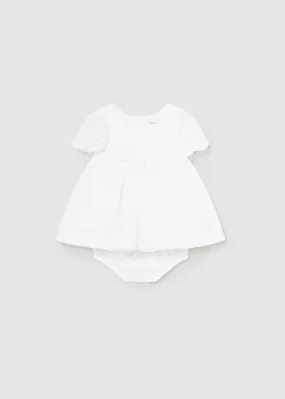 1826 - Embroidered tulle dress for newborn girl - Natural