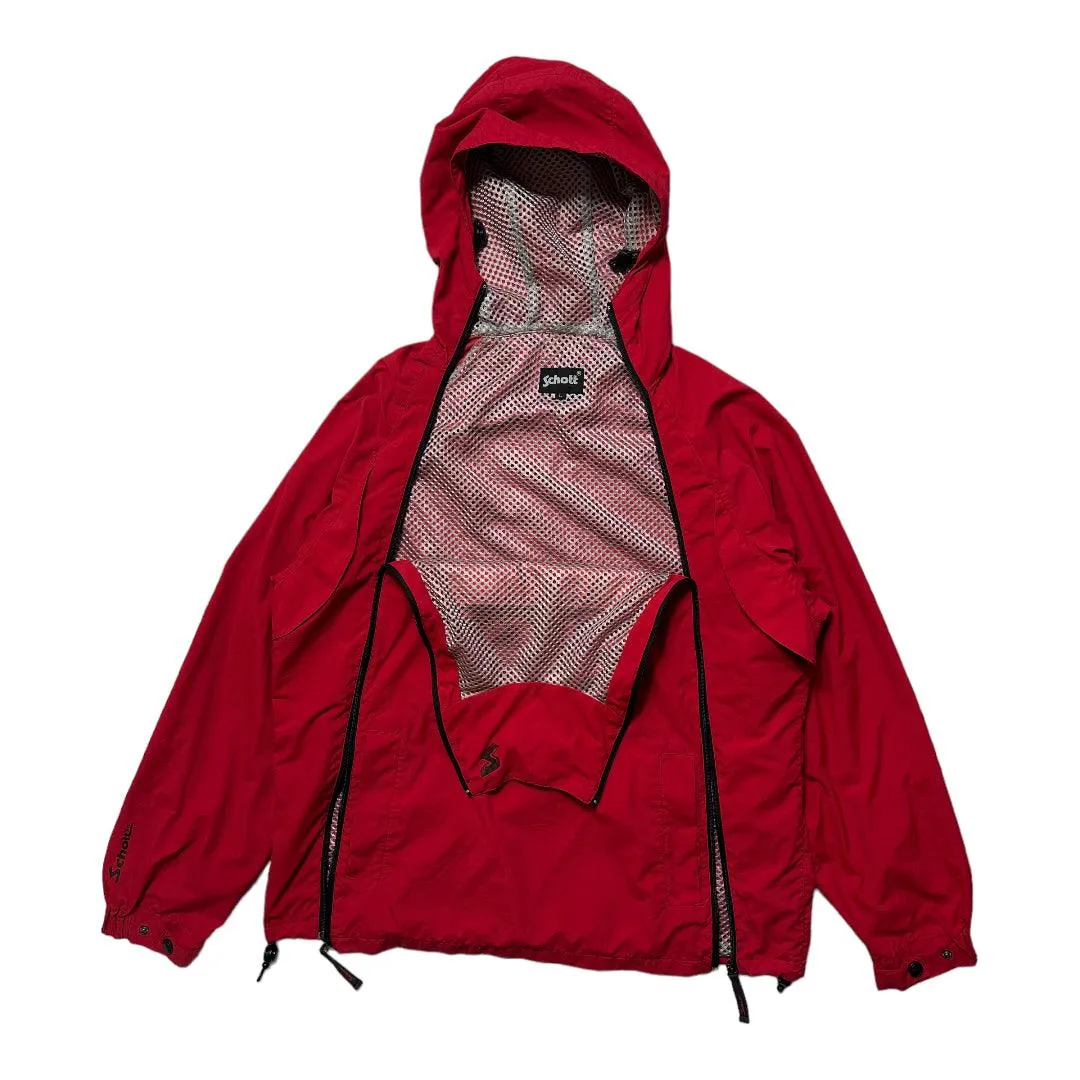 2000s Schott NYC Asymmetrical Red Zip Jacket