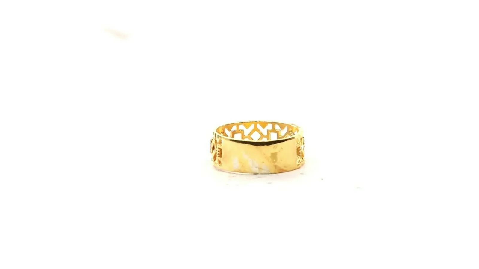 22k Ring Solid Gold Elegant Charm Ladies Pattern Cut Ring Size R2061 mon