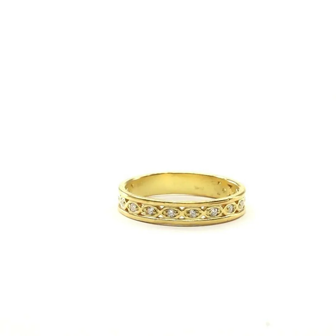 22k Ring Solid Gold ELEGANT Charm Ladies Stone Band SIZE 7 RESIZABLE r2337z