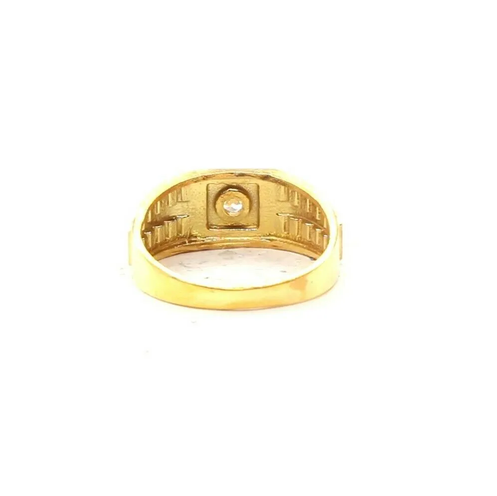 22k Ring Solid Gold Elegant Mens Diamond Cuts Cubic Stone Ring Size R2049 mon