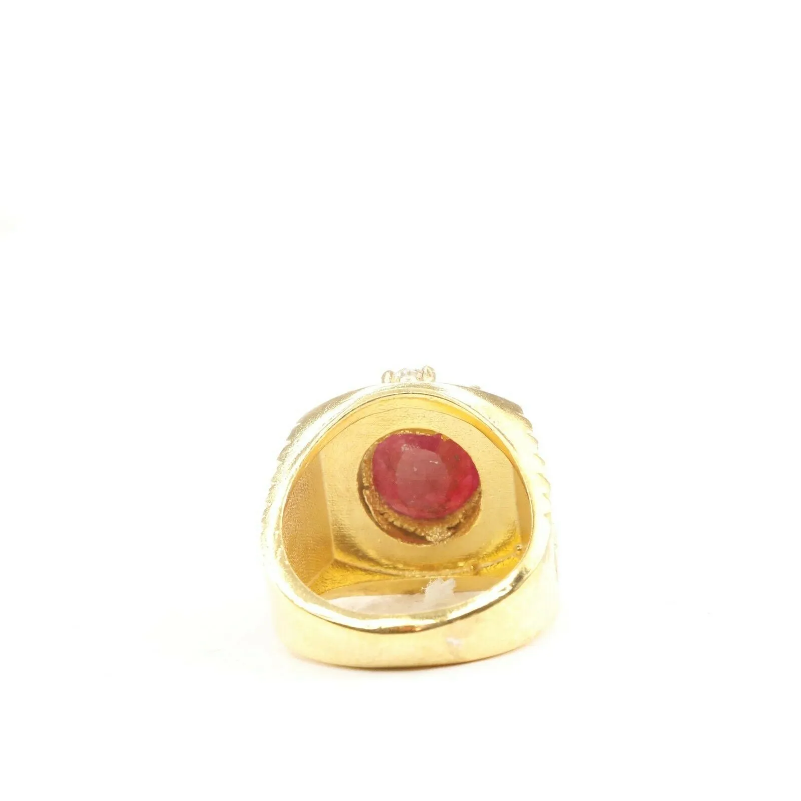 22k Solid Gold ELEGANT Charm Ladies Stone Ring SIZE 7-1/2 RESIZABLE r2181