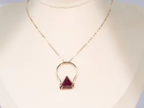 6.21ct Myanmar Red Spinel Octahedral Crystal Ring Convert to Pendant 14K Gold R6657