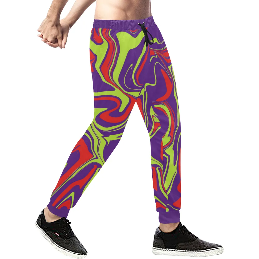 80s Moon Melt Men's Big & Tall All Over Print Jogger Sweatpants