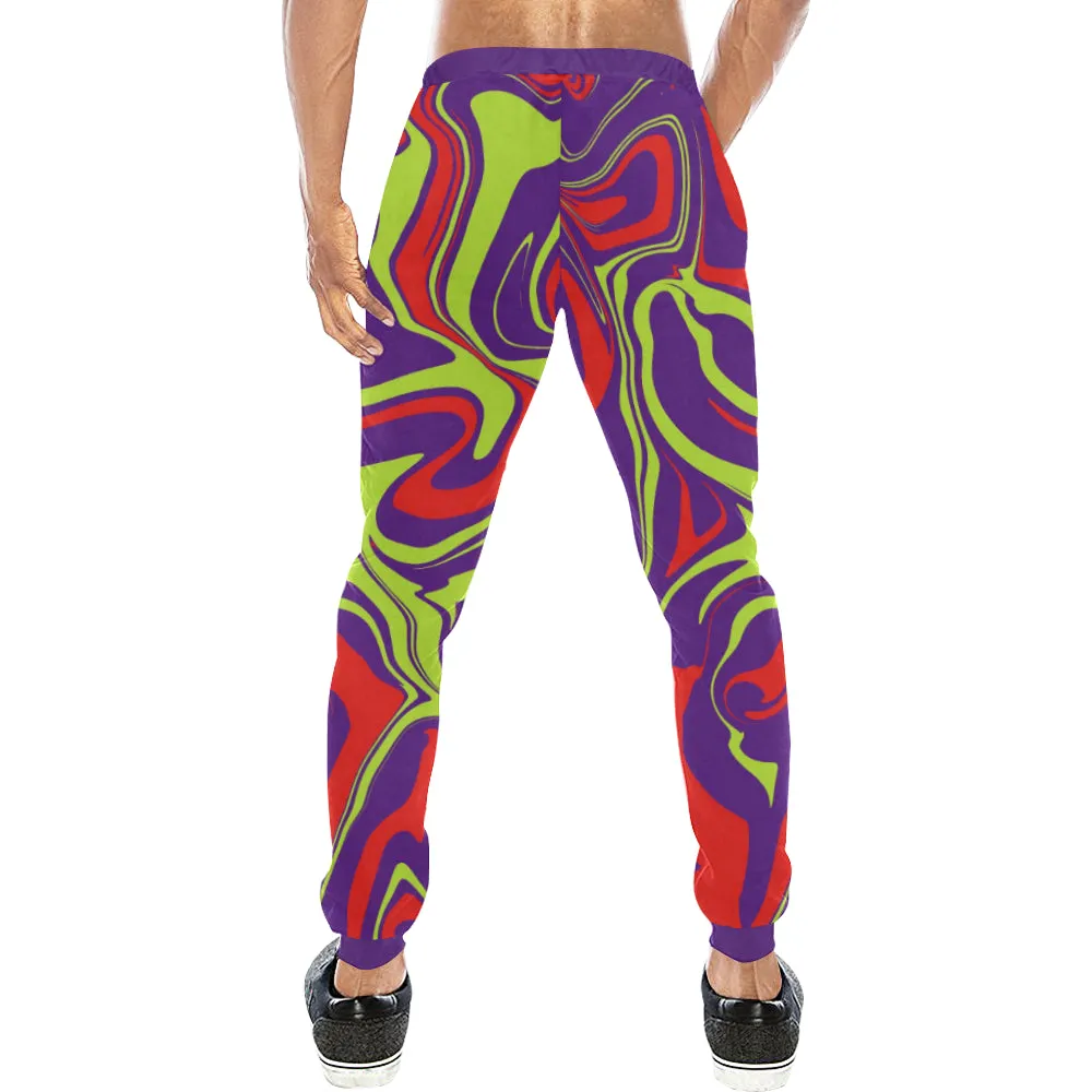 80s Moon Melt Men's Big & Tall All Over Print Jogger Sweatpants