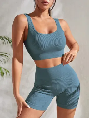 Abigail Ribbed Knit Sports Set