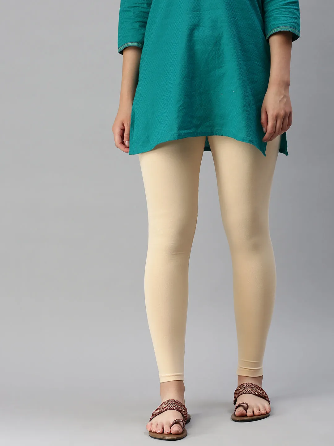 Ankle Length Leggings Cotton-Ivory