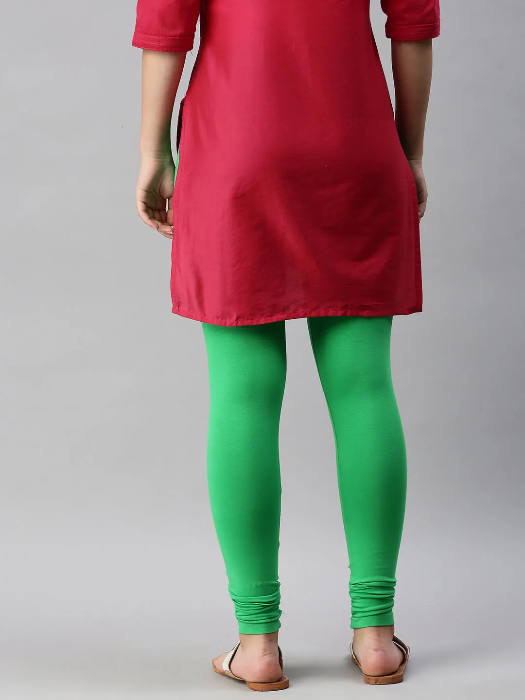 Ankle Length Leggings Cotton-Parrot Green