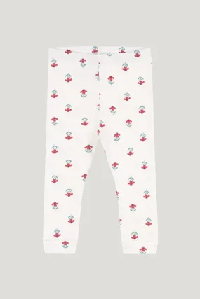 Baby Girl's White Faptiser Flower Leggings