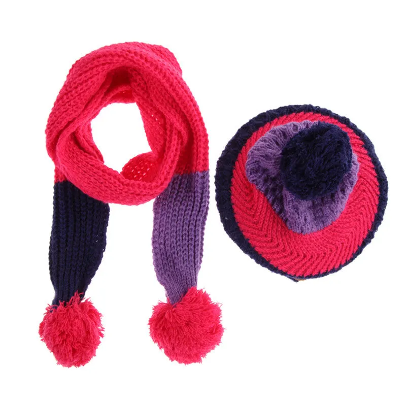 Baby Hat Scarf Children Baby Girls Babies Beanie Warm Knit Kids Hat Scarf