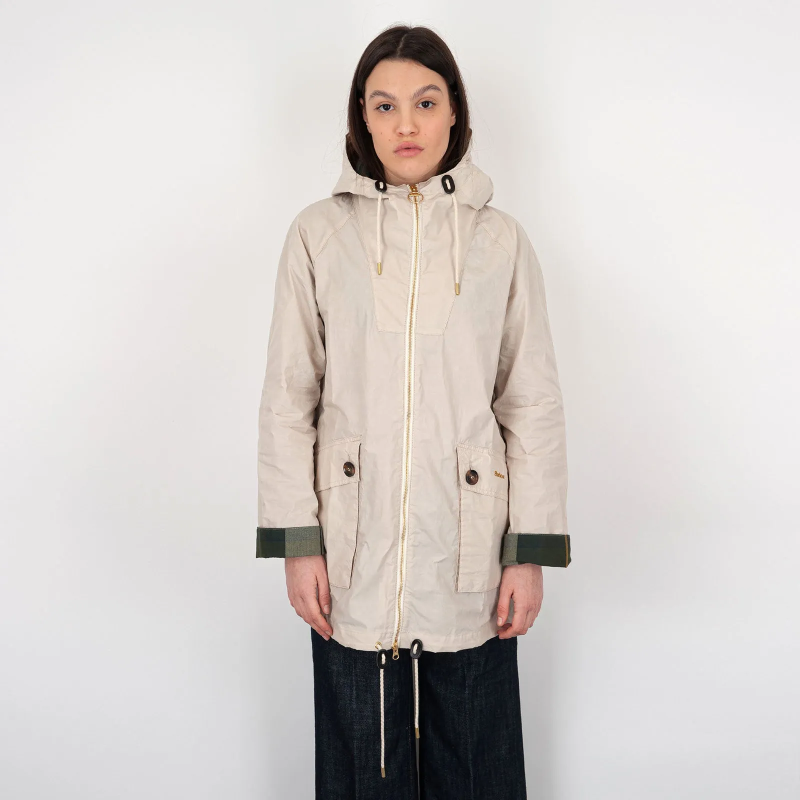 Barbour Parka Keldy Showerproof Cotone Panna