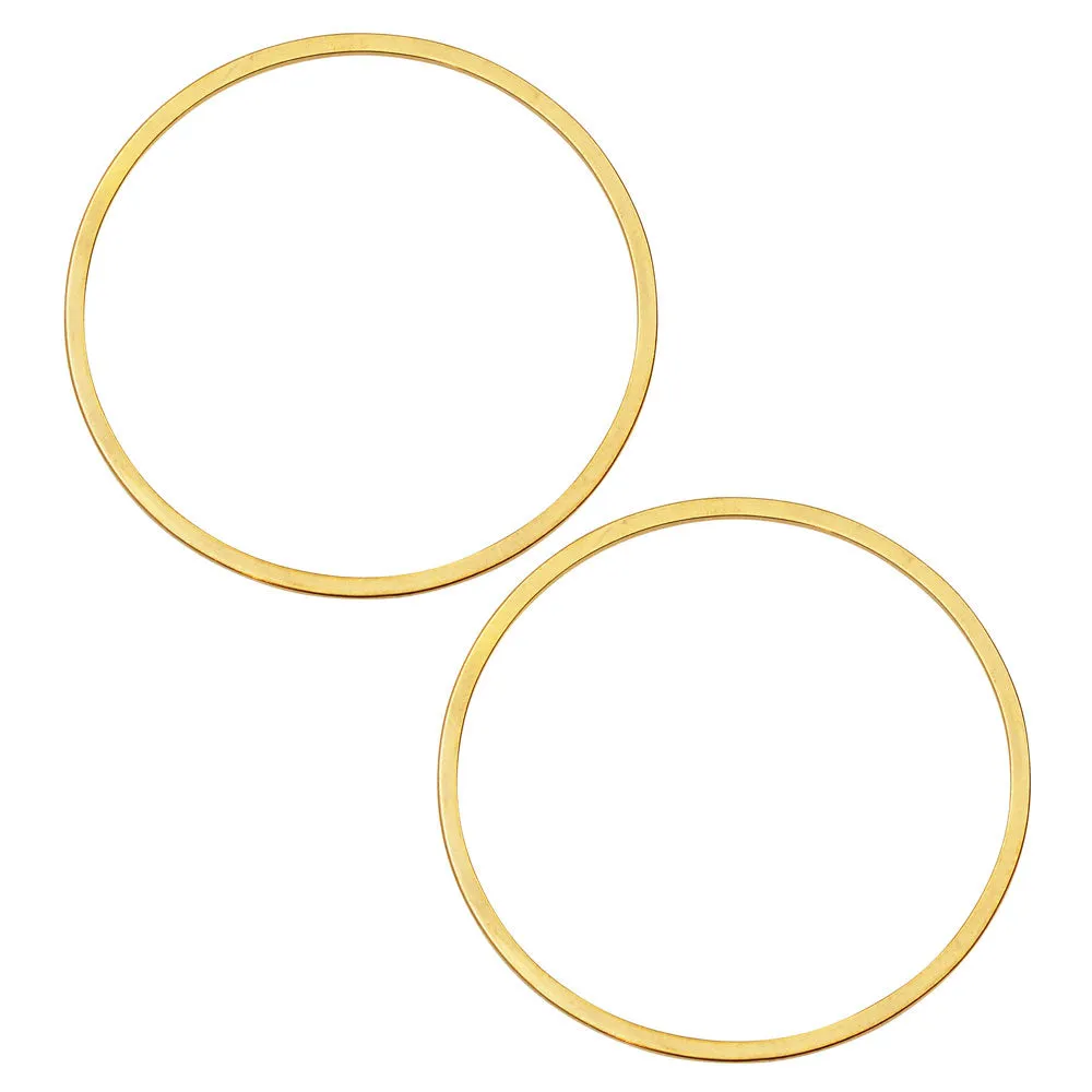 Beadable Open Frame Link, Circle 35mm, Gold Tone (4 Pieces)