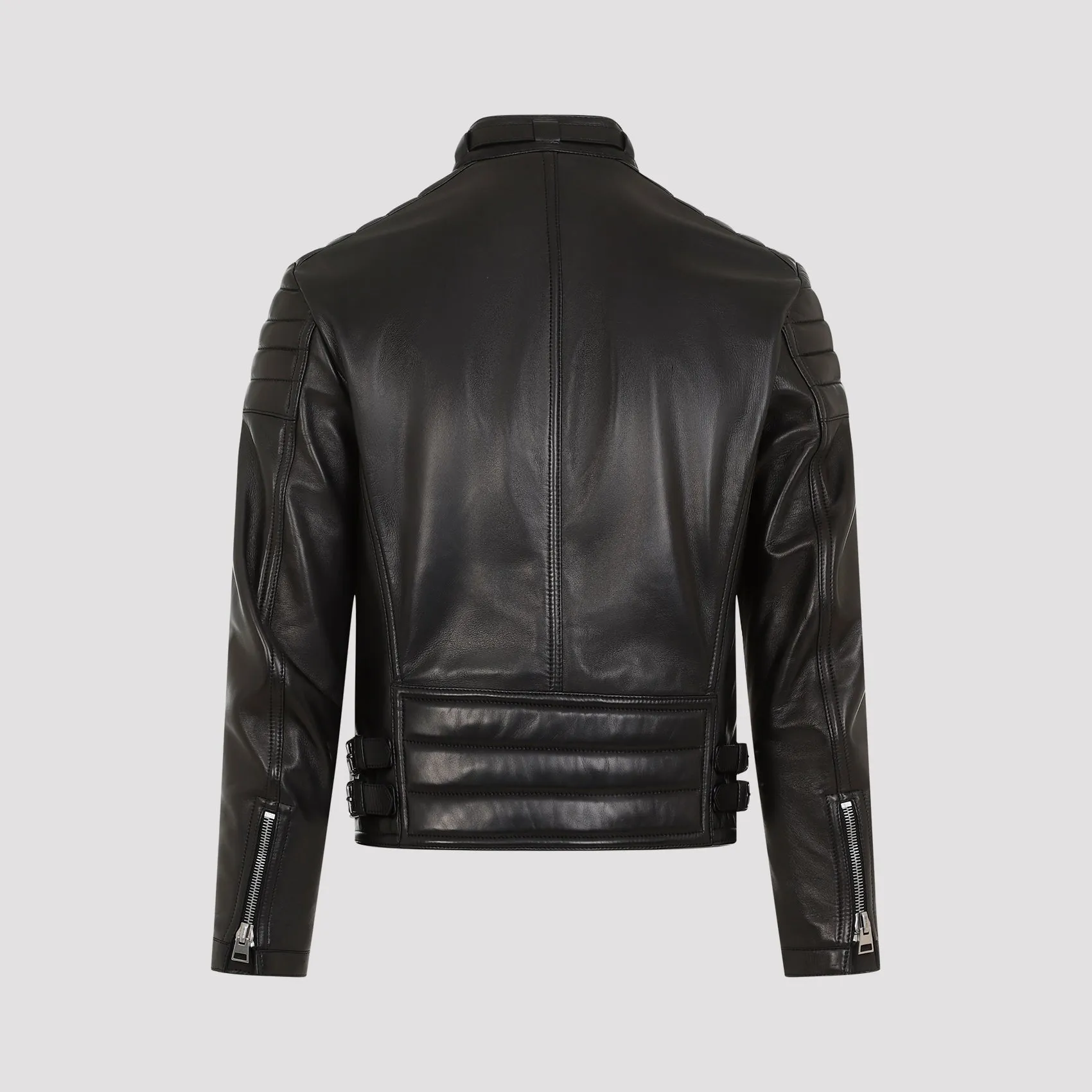 Black Lamb Leather Biker Jacket