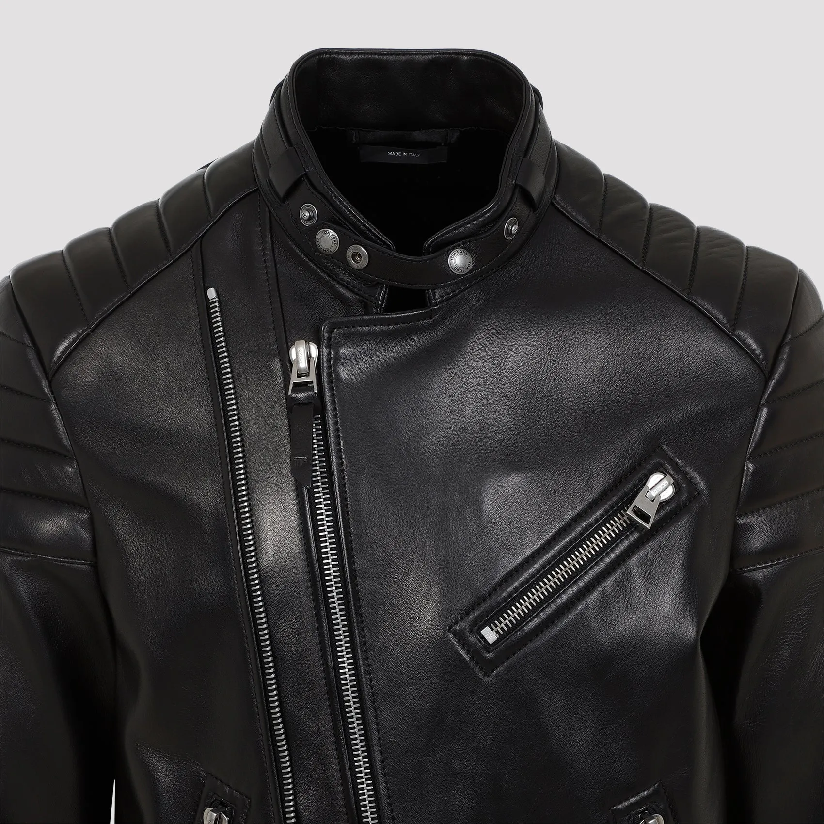 Black Lamb Leather Biker Jacket