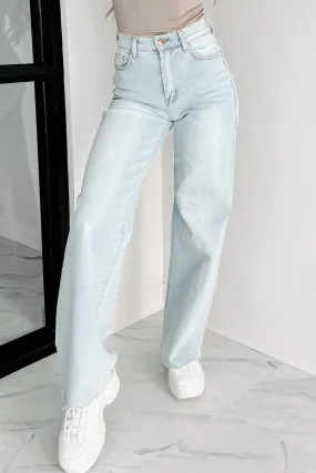 Building A Legacy High Waisted Wide Leg Jeans (Light Stone)