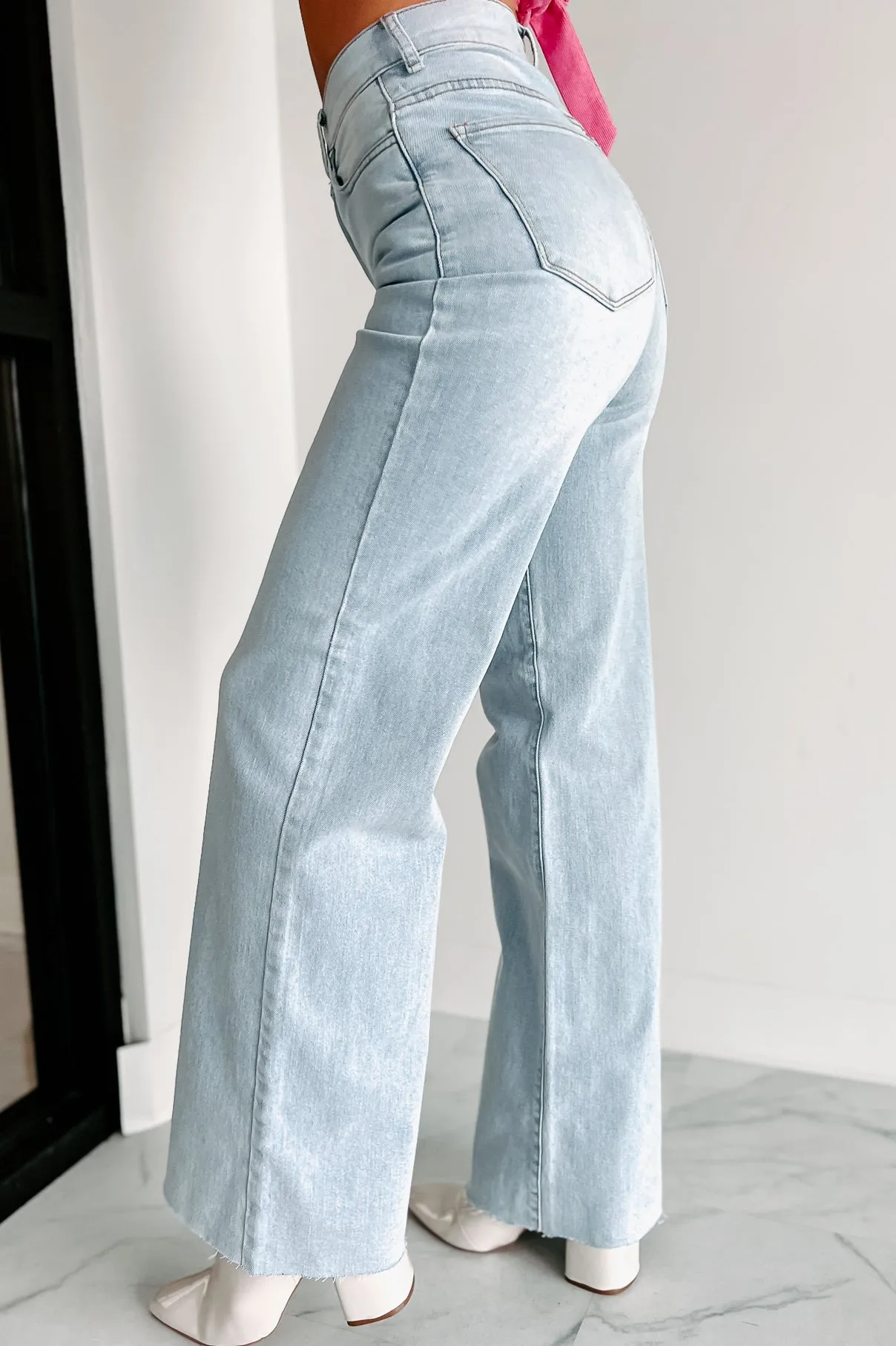 Building A Legacy High Waisted Wide Leg Jeans (Light Stone)