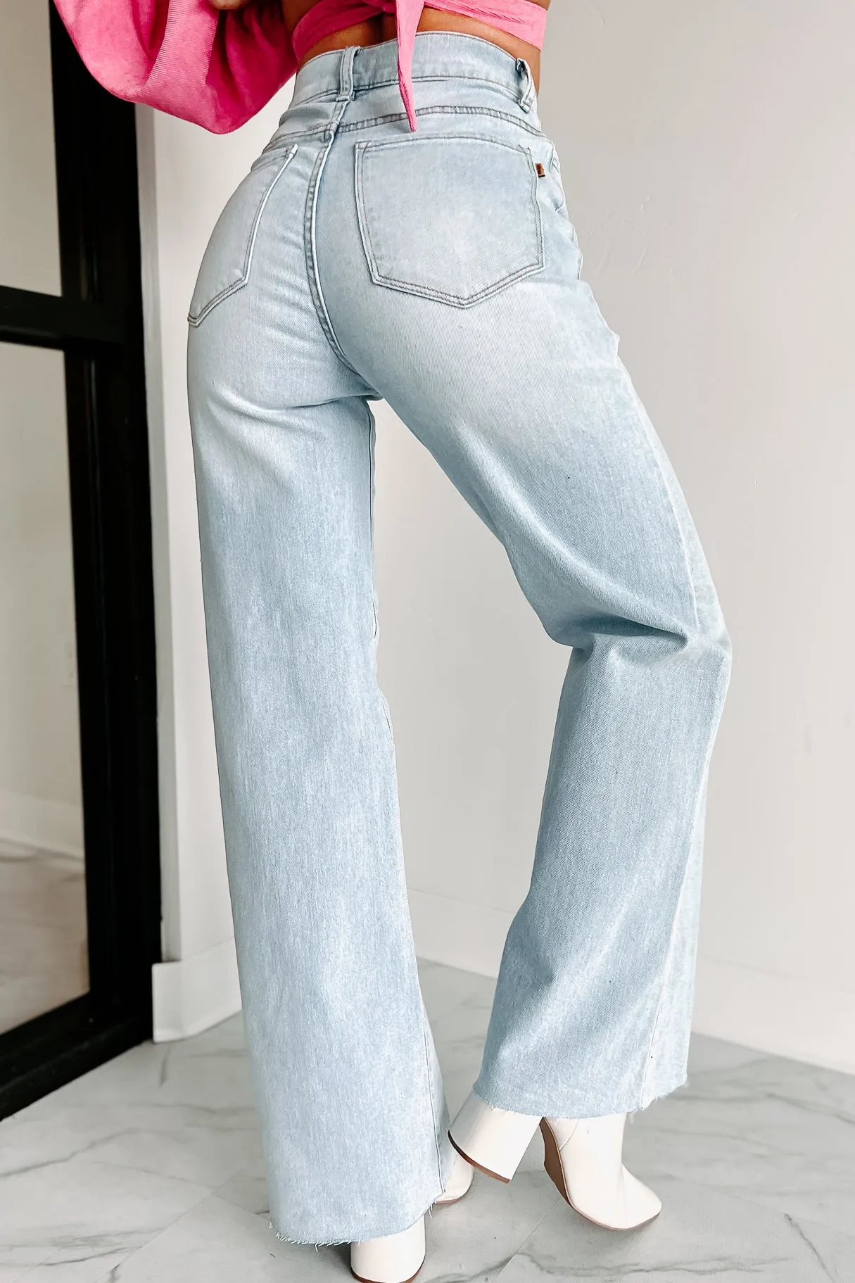 Building A Legacy High Waisted Wide Leg Jeans (Light Stone)