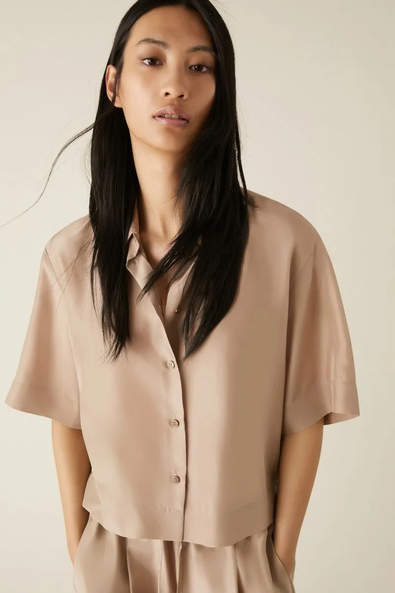 Camicia boxy donna Biscotto