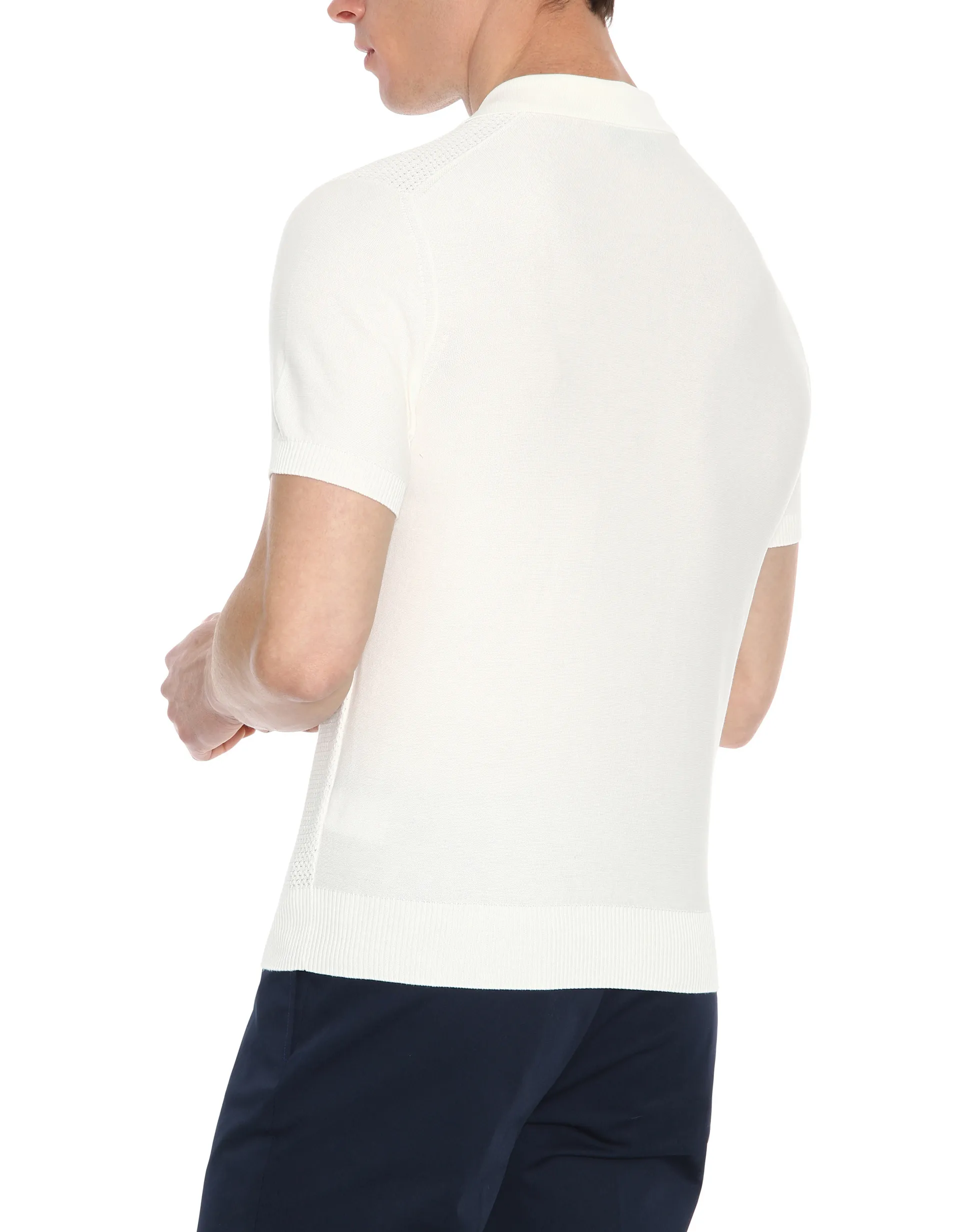 CANALI Premium Cotton Knit Polo White