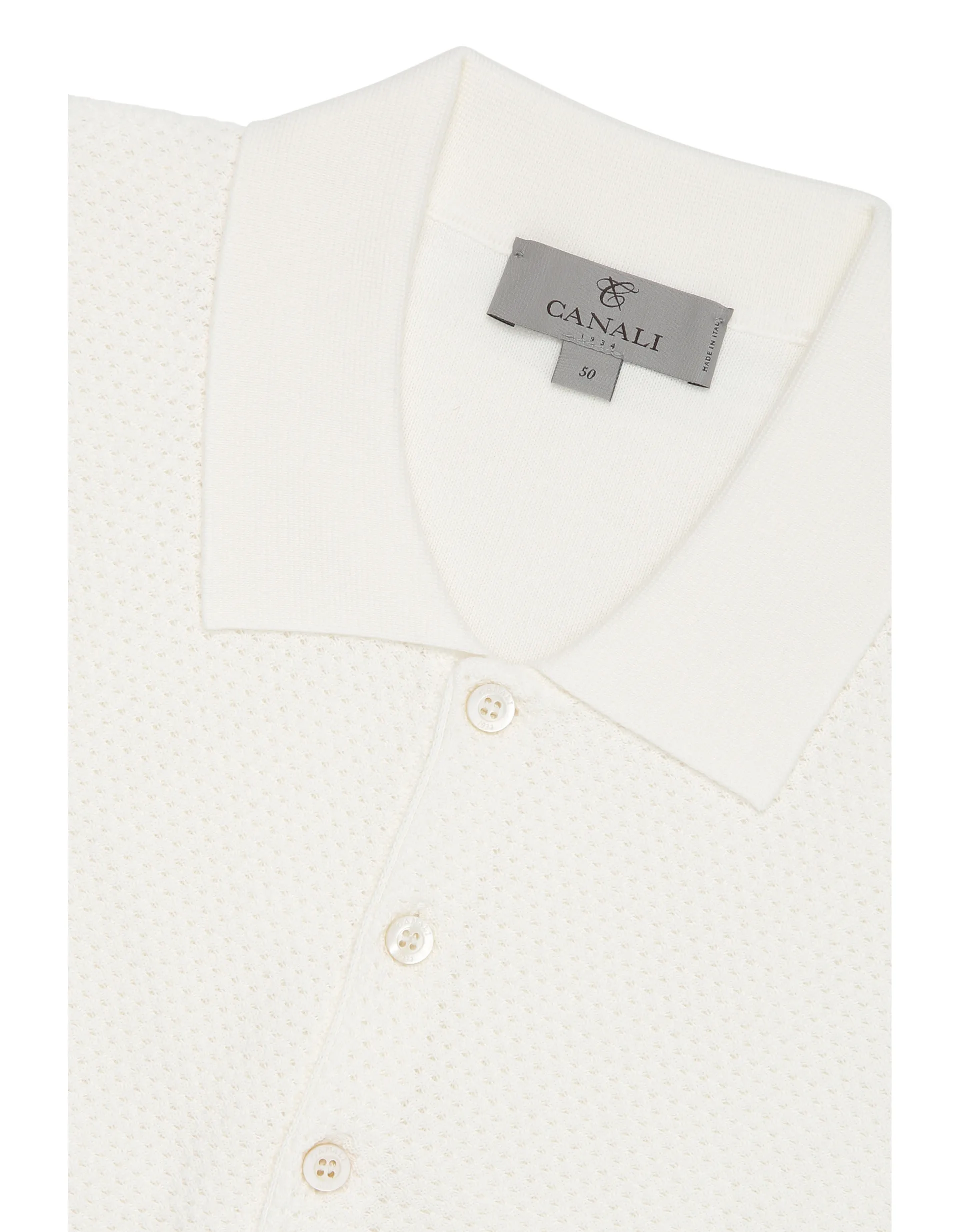 CANALI Premium Cotton Knit Polo White