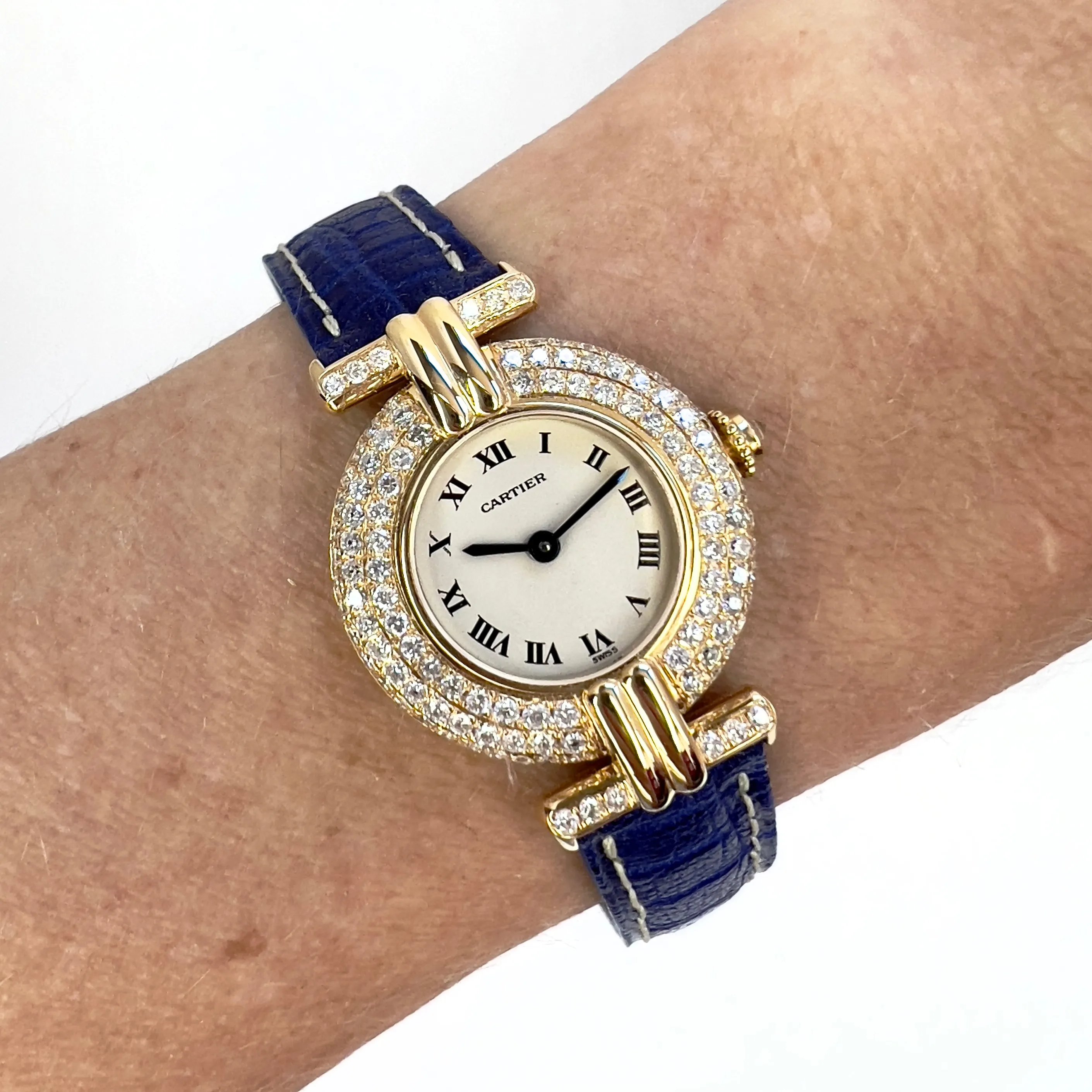 CARTIER COLISE Quartz 24mm 18K Yellow Gold 1.67TCW Diamond Watch