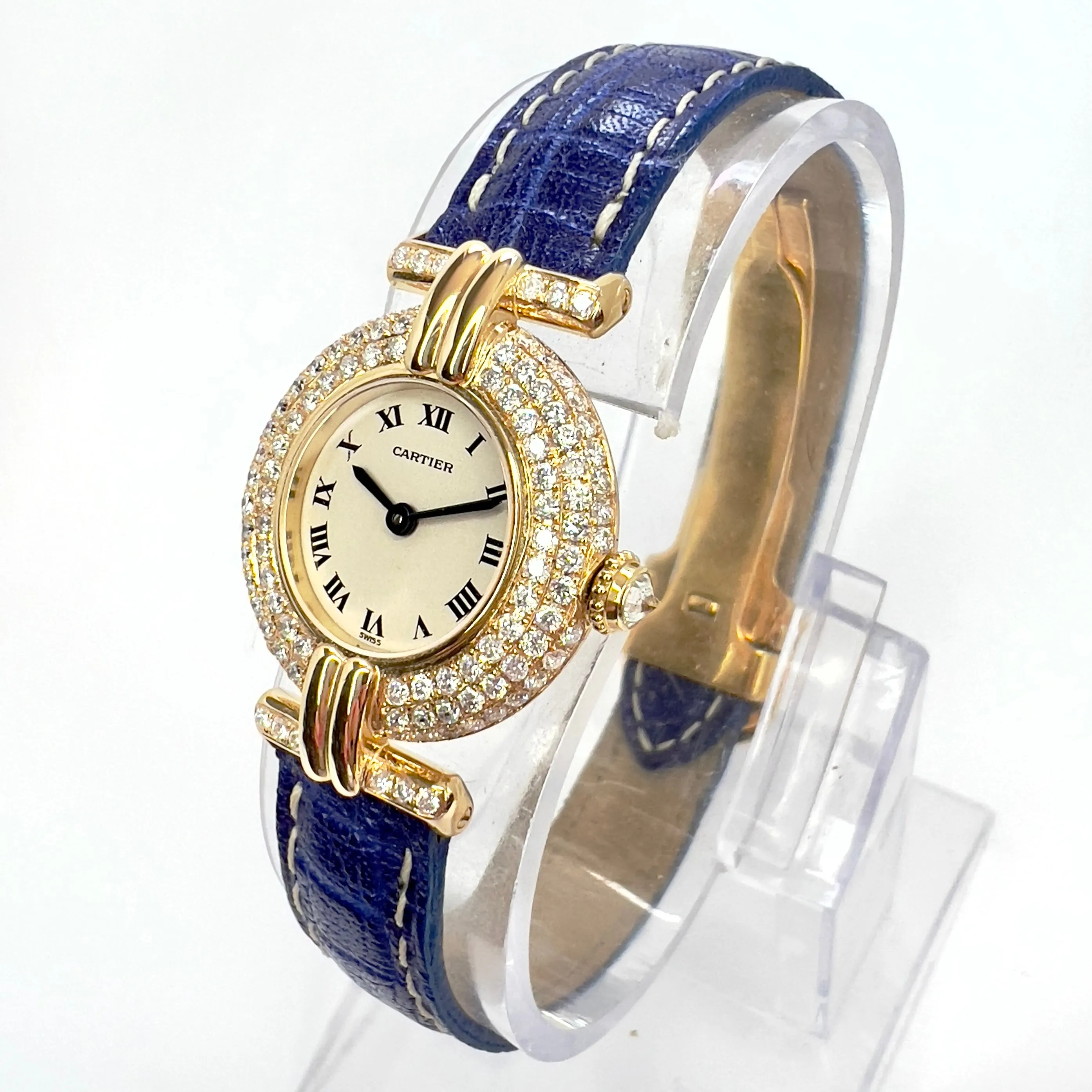 CARTIER COLISE Quartz 24mm 18K Yellow Gold 1.67TCW Diamond Watch