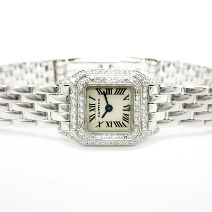 CARTIER PANTHERE 20mm Quartz 18K White Gold DIAMOND Watch