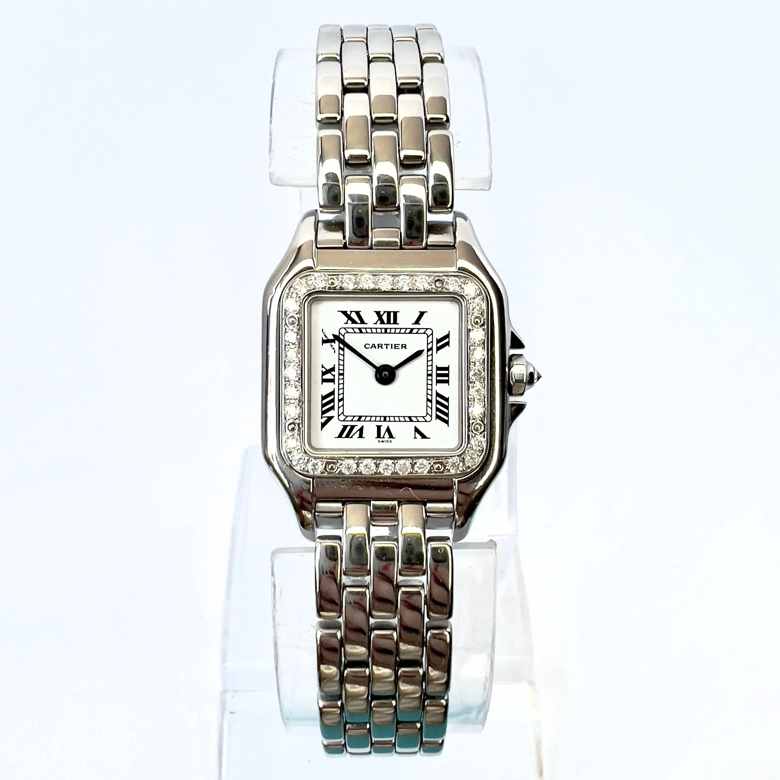 CARTIER PANTHERE 23mm Quartz Steel 0.47TCW DIAMOND Watch