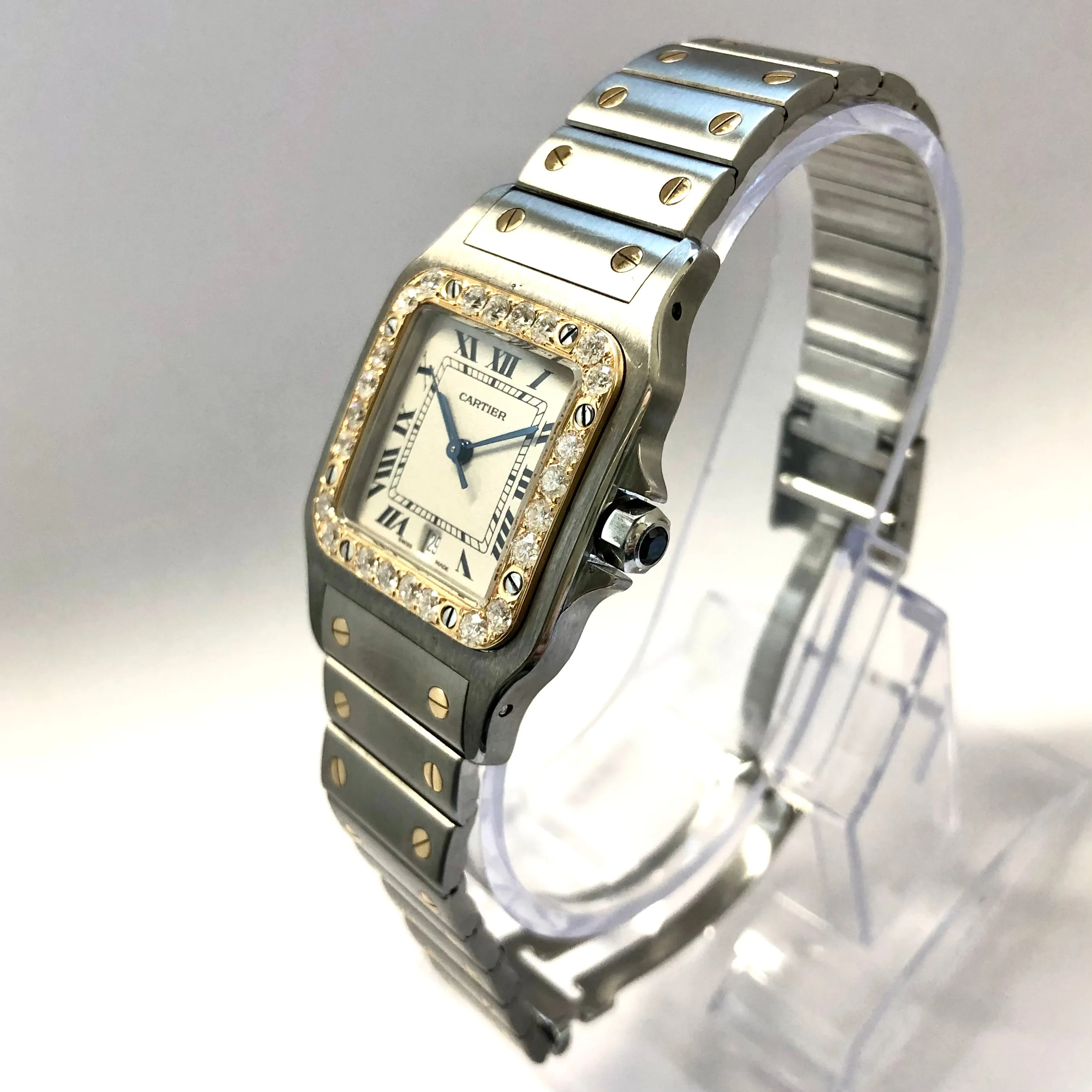 CARTIER SANTOS GALBEE 29mm Quartz 2 Tone 0.85TCW Diamond Watch