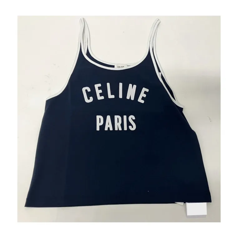 CELINE  |Crew Neck U-Neck Bi-color Plain Cotton Logo