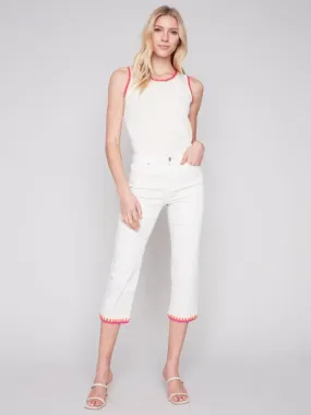 Charlie B Natural Straight Leg Twill Pant - C5501 618A