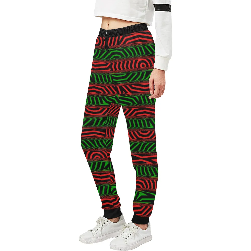 Christmas Conspiracy Stripe Women's All Over Print Jogger Sweatpants