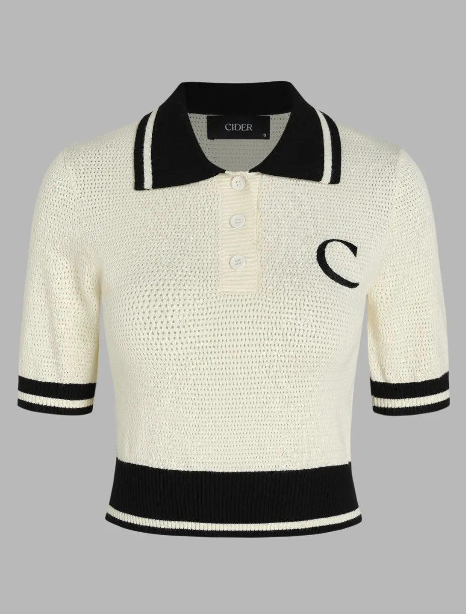 Cider  |Nylon Plain Short Sleeves Knitted Polo Shirts