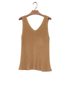 Clever Alice Linen Tank in Camel