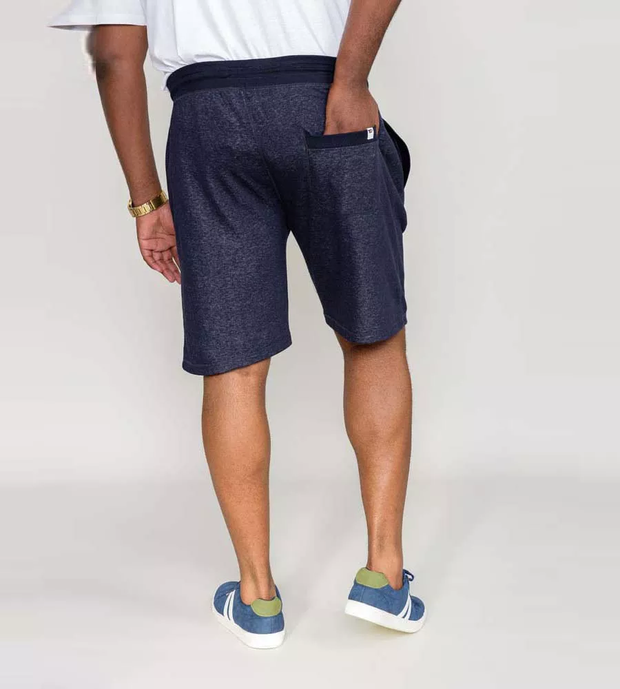 D555 Big Mens Blue Shorts With Elasticated Waist and Loop Back (HARLOW 2)