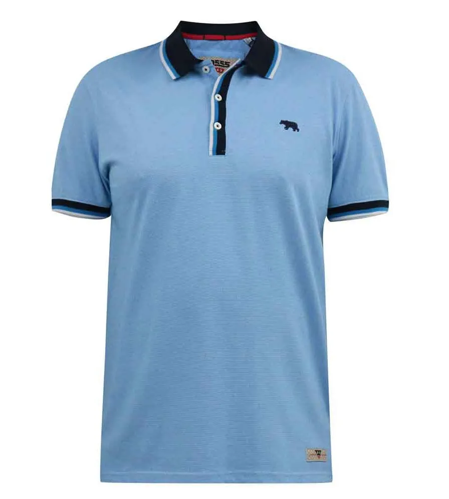 D555 Mens Jersey Polo With Fine Stripe and Ribbed Trims (BAYTON 1)