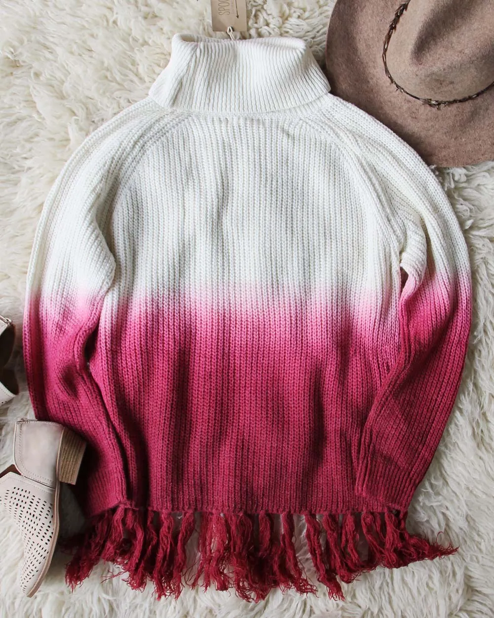 Dip Dye Tassel Sweater