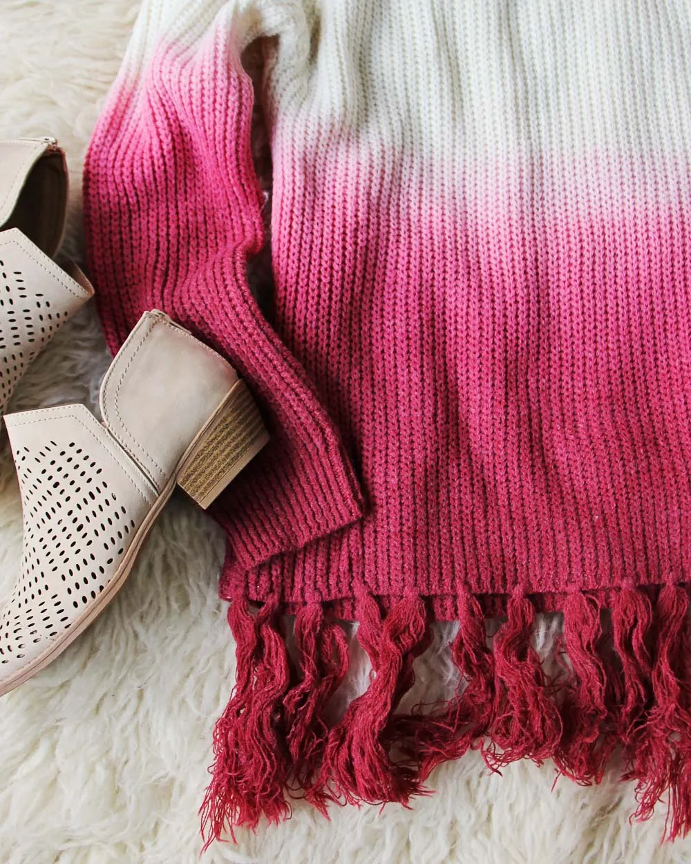 Dip Dye Tassel Sweater