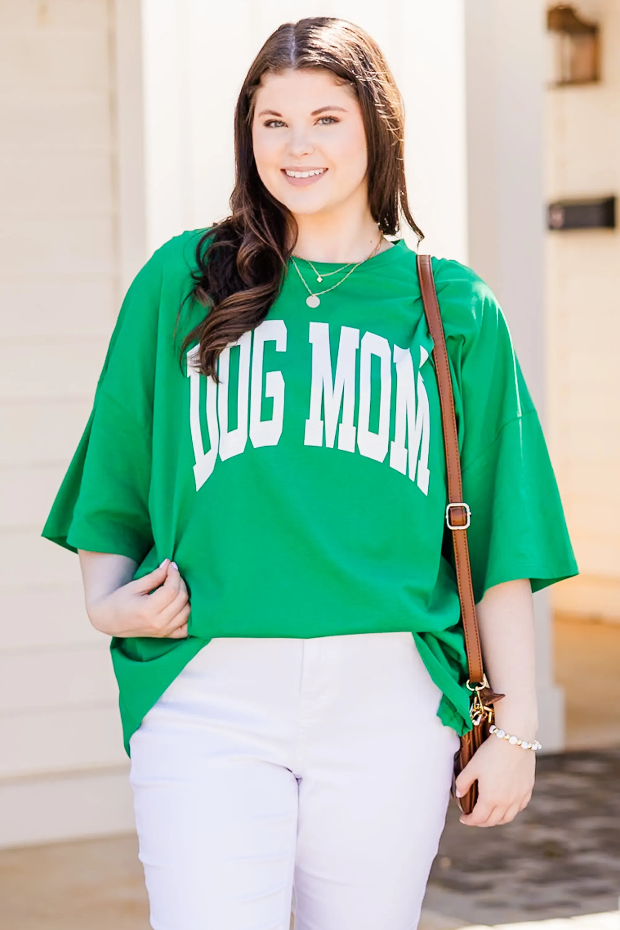 Dog Mom Boyfriend Tee, Evergreen