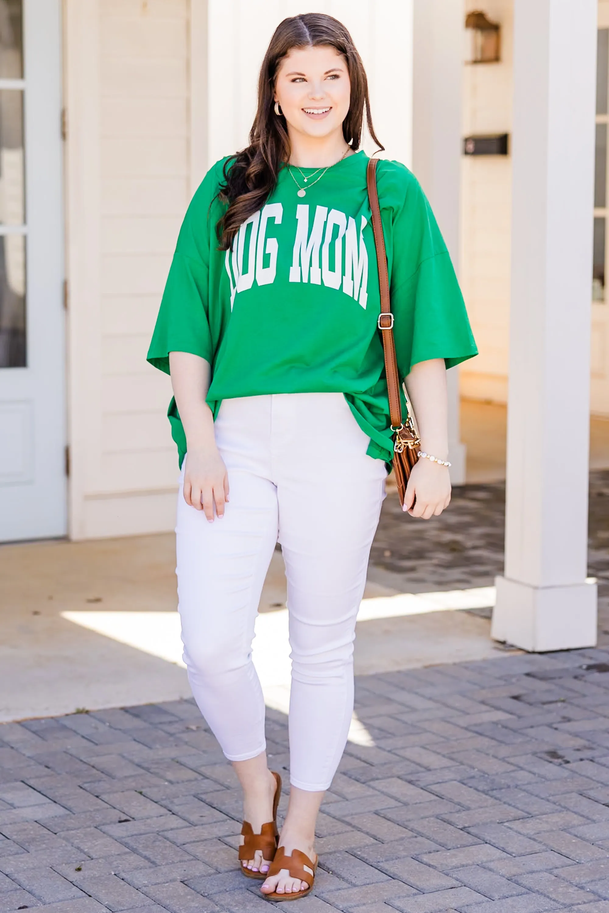 Dog Mom Boyfriend Tee, Evergreen