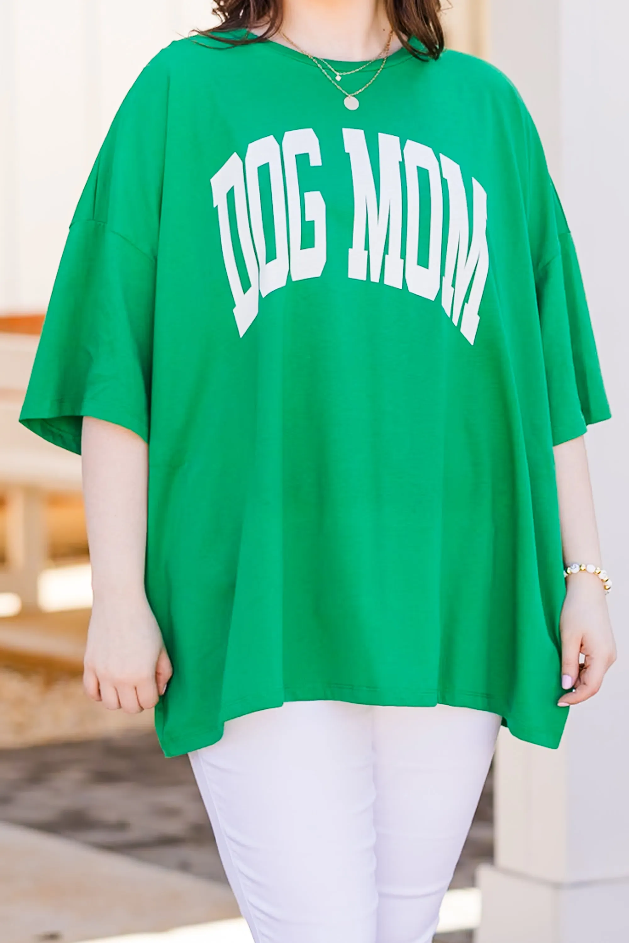 Dog Mom Boyfriend Tee, Evergreen