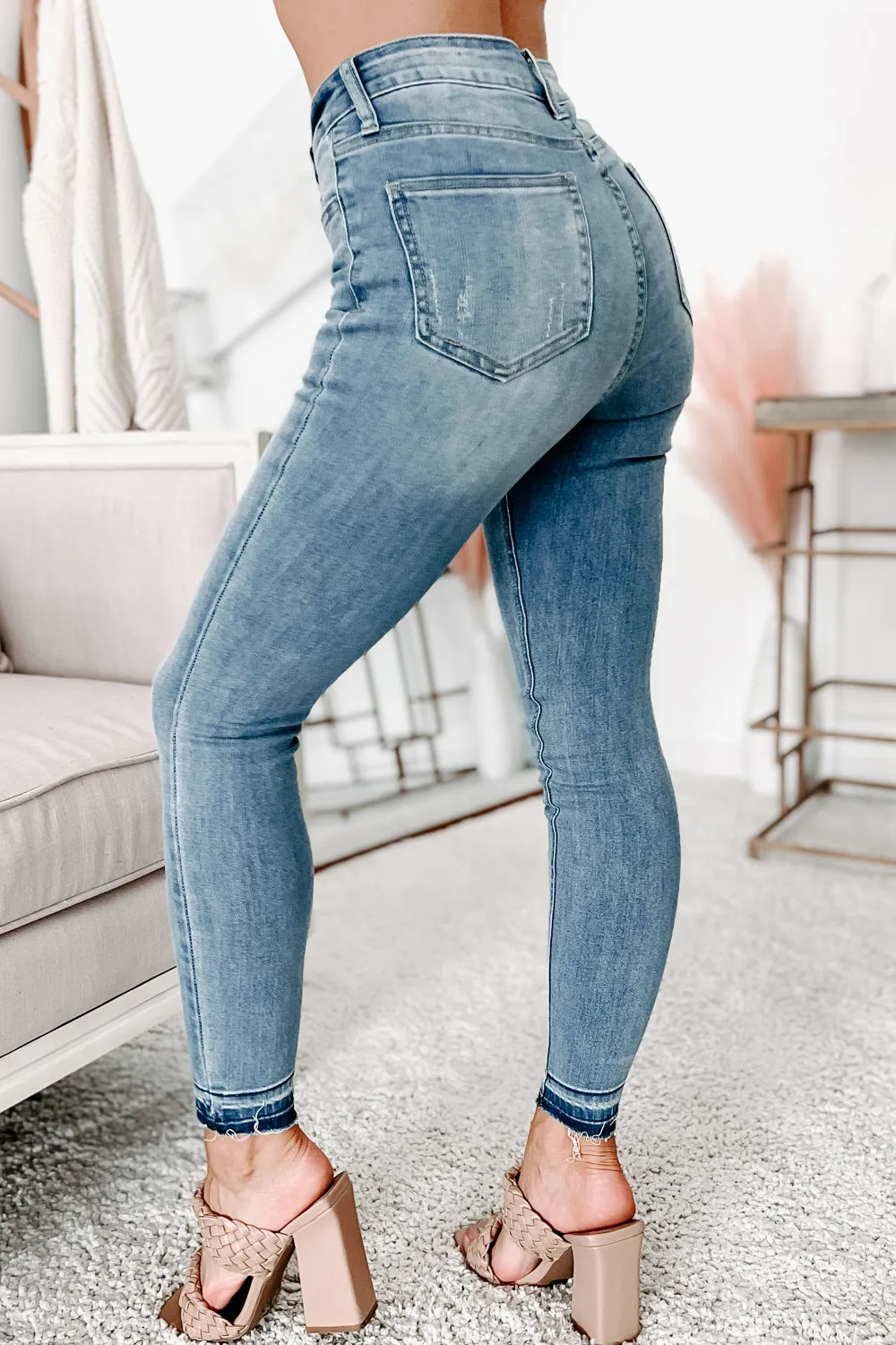 Dream A Little Deeper Mid-Rise Skinny Jeans (Light Denim)