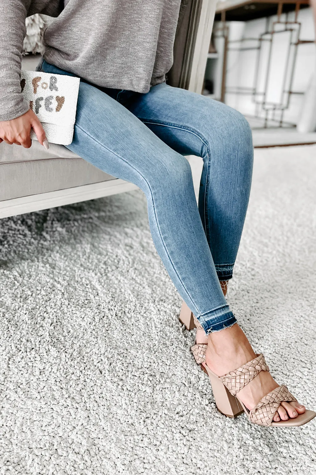 Dream A Little Deeper Mid-Rise Skinny Jeans (Light Denim)