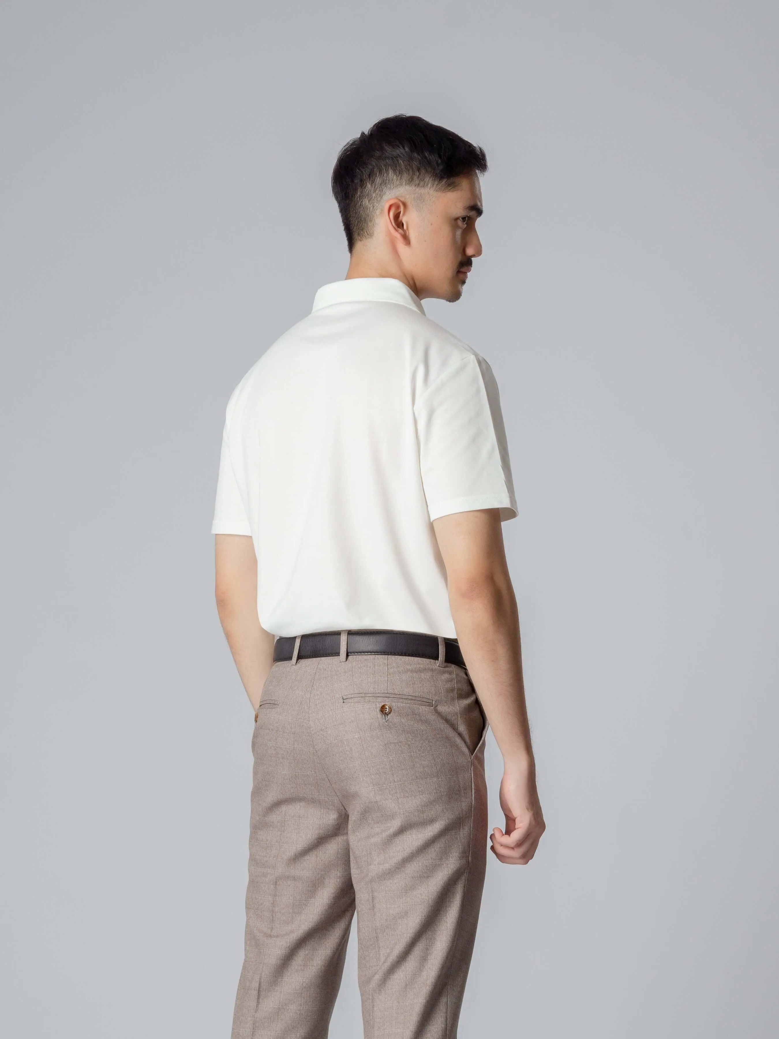 Ezio Polo Shirt - White One-Piece Collar