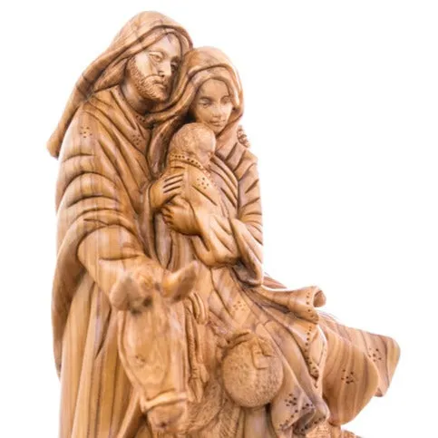 Flight into Egypt, 10.2 Olive Wood Carving from Holy Land